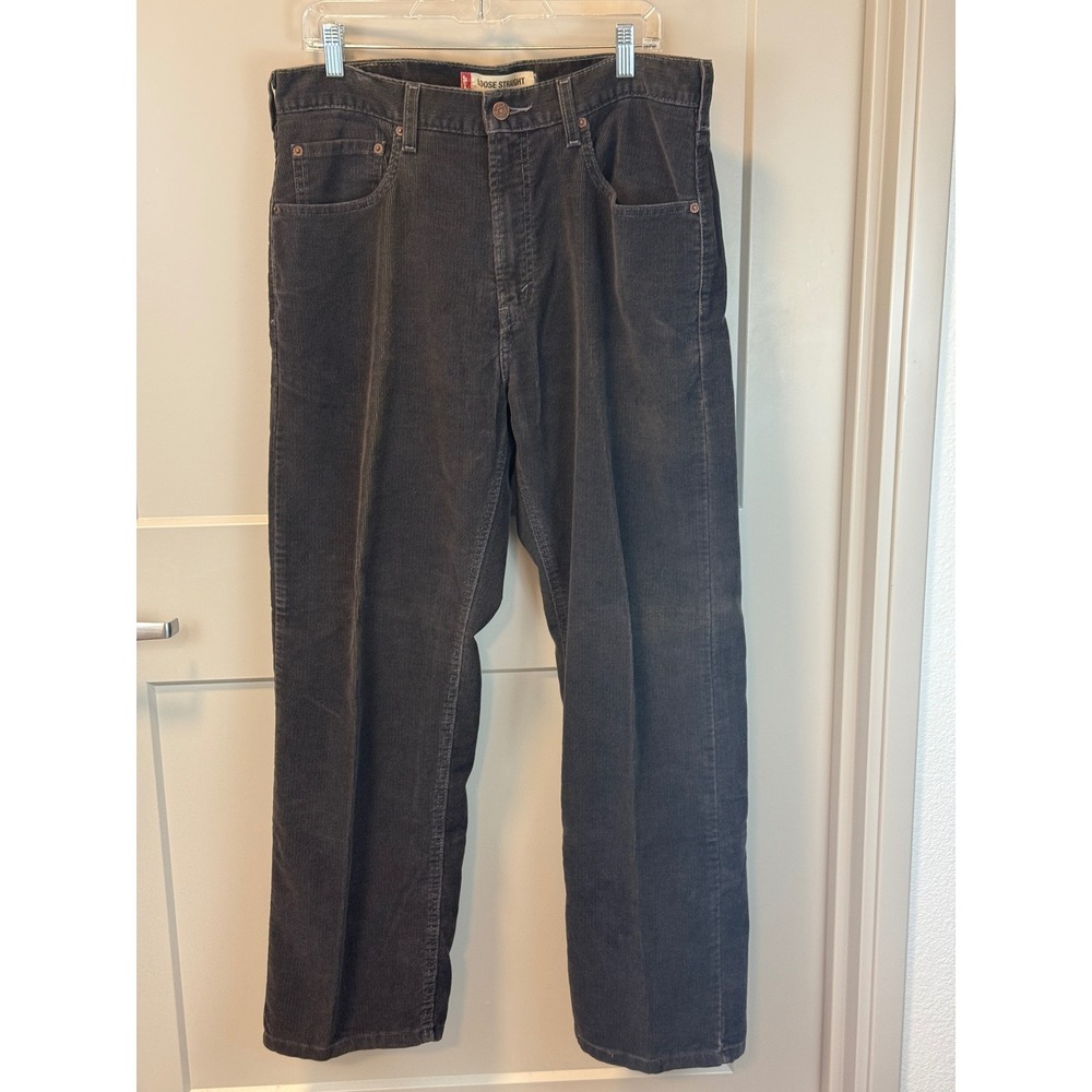 Levi's Men's 569 Loose Straight Gray Corduroy‎ Pants Size 34/30
